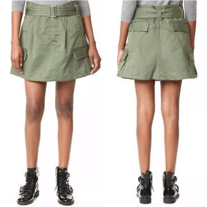 Marc Jacobs Skirt Green Belted Cargo Pocket Utility Mini Cotton